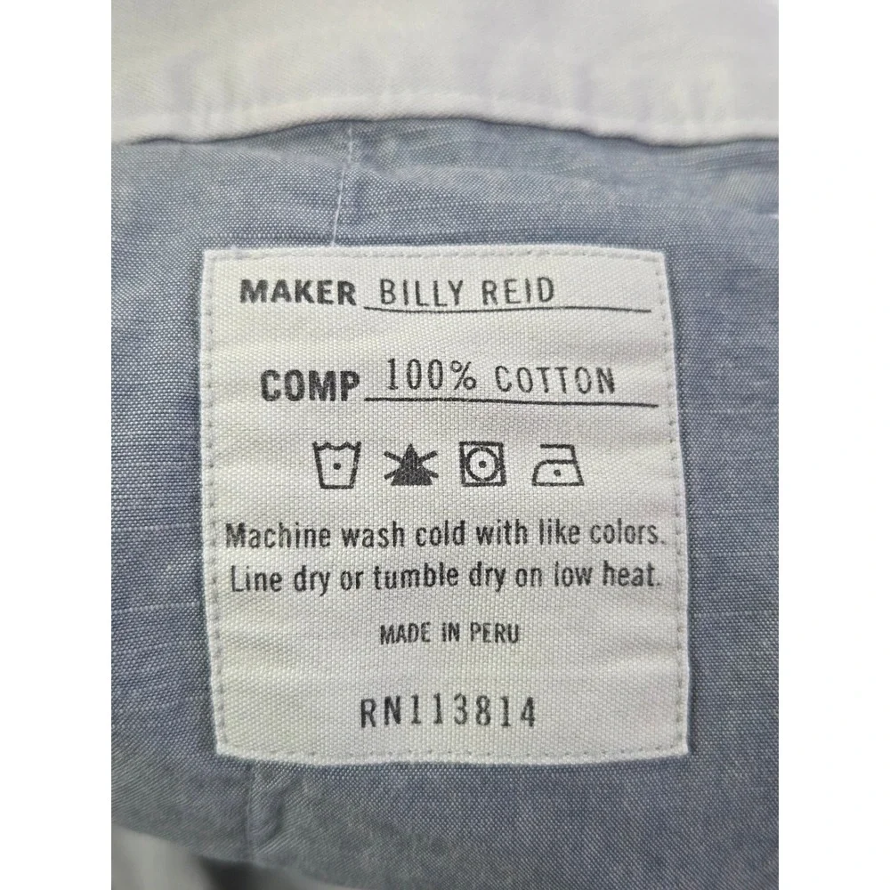 Billy Reid Leonard Chino Pants Mens 32x28 Gray Straight Leg 100% Cotton Peru